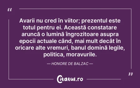 Avarii nu cred în viitor; prezentul est... Avarii nu cred în viitor; prezentul est...