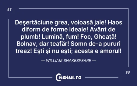 Deşertăciune grea, voioasă jale! Haos... Deşertăciune grea, voioasă jale! Haos...