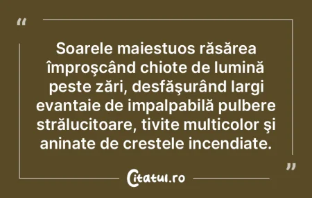 Soarele maiestuos răsărea împroşcân... Soarele maiestuos răsărea împroşcân...