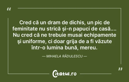 Cred că un dram de dichis, un pic de fe... Cred că un dram de dichis, un pic de fe...