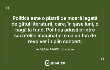 Politica este o piatră de moară legatÄ... Politica este o piatră de moară legatÄ...
