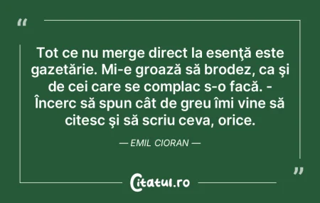 Tot ce nu merge direct la esenţă este ... Tot ce nu merge direct la esenţă este ...
