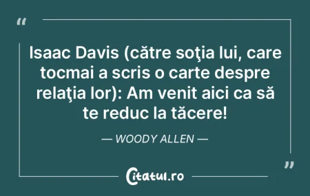 Isaac Davis (către soţia lui, care toc... Isaac Davis (către soţia lui, care toc...