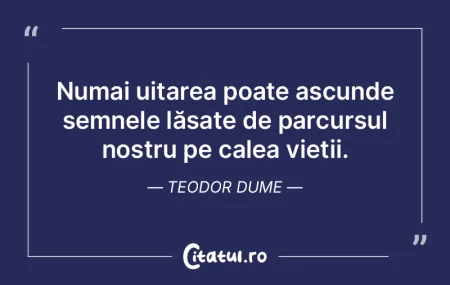 Numai uitarea poate ascunde semnele lăs...