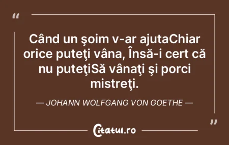Când un şoim v-ar ajutaChiar orice put... Când un şoim v-ar ajutaChiar orice put...