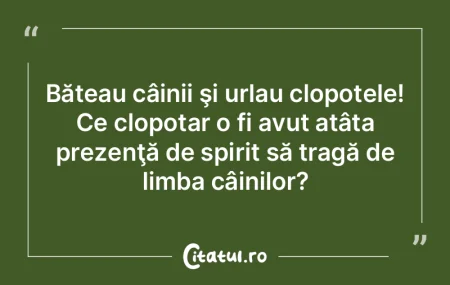 Băteau câinii şi urlau clopotele! Ce ... Băteau câinii şi urlau clopotele! Ce ...