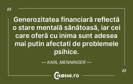 Generozitatea financiară reflectă o st...