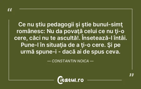 Ce nu ÅŸtiu pedagogii ÅŸi ÅŸtie bunul-si... Ce nu ÅŸtiu pedagogii ÅŸi ÅŸtie bunul-si...