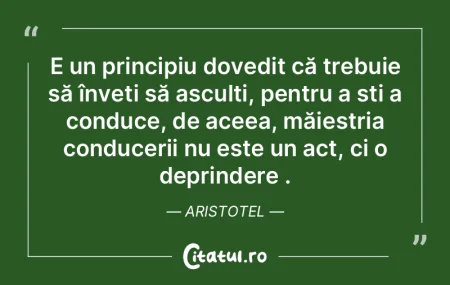 E un principiu dovedit că trebuie să Ã... E un principiu dovedit că trebuie să Ã...
