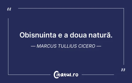 Obișnuința e a doua natură. Marcus Tu... Obișnuința e a doua natură. Marcus Tu...