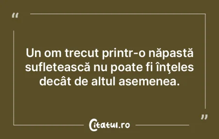 Un om trecut printr-o năpastă sufletea... Un om trecut printr-o năpastă sufletea...