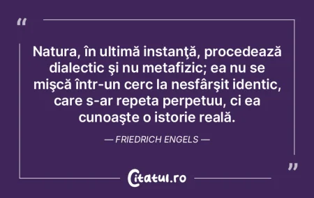 Natura, în ultimă instanţă, procedea... Natura, în ultimă instanţă, procedea...