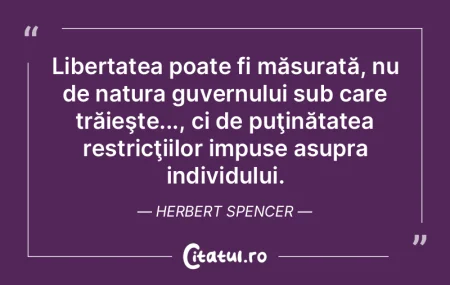 Libertatea poate fi măsurată, nu de na...