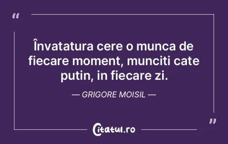 ÃŽnvatatura cere o munca de fiecare mome... ÃŽnvatatura cere o munca de fiecare mome...