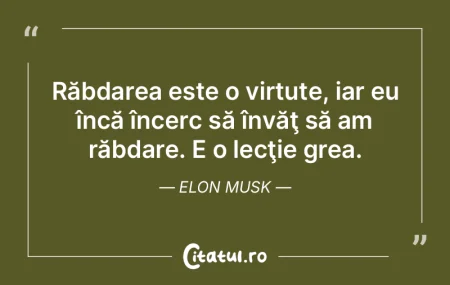Răbdarea este o virtute, iar eu încă ...