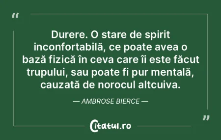 Durere. O stare de spirit inconfortabilÄ... Durere. O stare de spirit inconfortabilÄ...