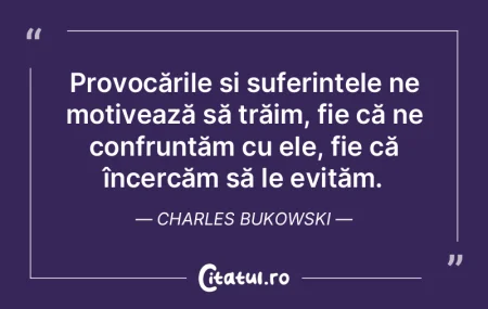 Provocările și suferințele ne motivea... Provocările și suferințele ne motivea...