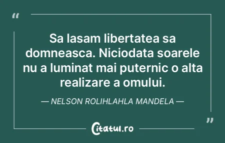 Sa lasam libertatea sa domneasca. Niciod... Sa lasam libertatea sa domneasca. Niciod...
