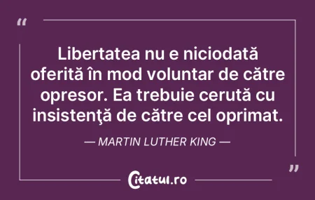Libertatea nu e niciodată oferită în ... Libertatea nu e niciodată oferită în ...