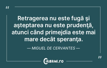 Retragerea nu este fugă şi aşteptarea... Retragerea nu este fugă şi aşteptarea...