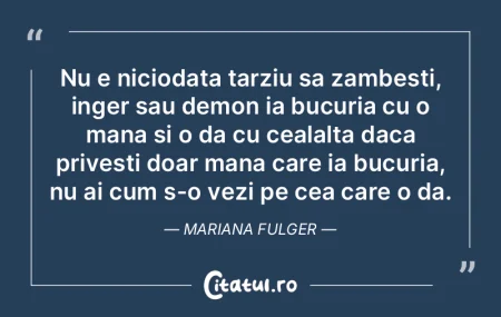 Nu e niciodata tarziu sa zambesti, inger... Nu e niciodata tarziu sa zambesti, inger...