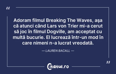 Adoram filmul Breaking The Waves, aşa c... Adoram filmul Breaking The Waves, aşa c...