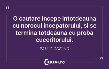 O cautare incepe intotdeauna cu norocul ... O cautare incepe intotdeauna cu norocul ...