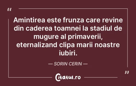 Amintirea este frunza care revine din ca... Amintirea este frunza care revine din ca...