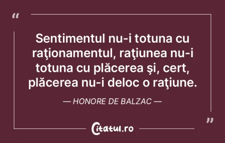 Sentimentul nu-i totuna cu raţionamentu... Sentimentul nu-i totuna cu raţionamentu...