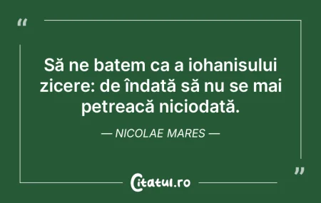 Să ne batem ca a iohanisului zicere: de... Să ne batem ca a iohanisului zicere: de...