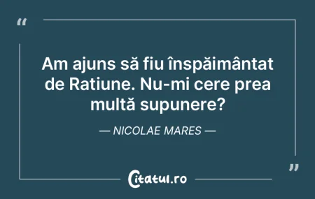 Am ajuns să fiu înspăimântat de Raț... Am ajuns să fiu înspăimântat de Raț...