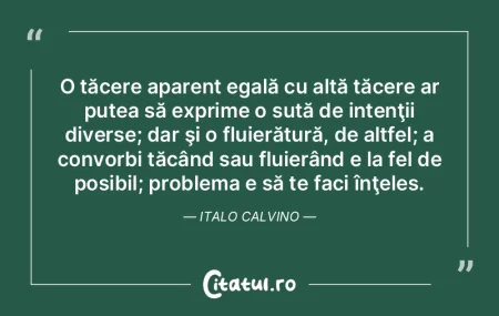 O tăcere aparent egală cu altă tăcer... O tăcere aparent egală cu altă tăcer...