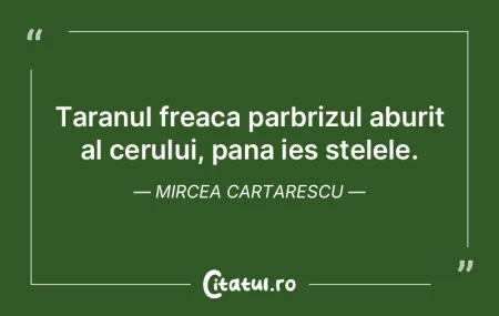 Taranul freaca parbrizul aburit al cerul... Taranul freaca parbrizul aburit al cerul...