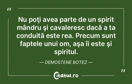 Nu poţi avea parte de un spirit mândru...