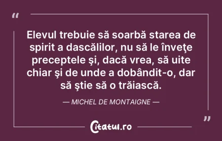 Elevul trebuie să soarbă starea de spi...