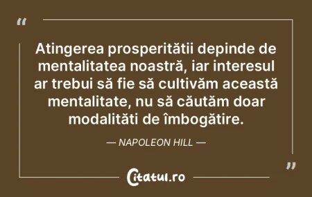Atingerea prosperității depinde de men...
