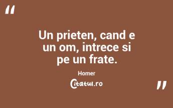 Un prieten, cand e un om, intrece si pe un frate. Homer...