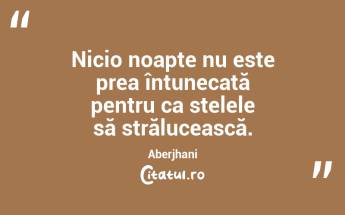 Nicio noapte nu este prea întunecată pentru ca stelele să strălucească. Aberjhani...