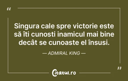 Singura cale spre victorie este să îț...