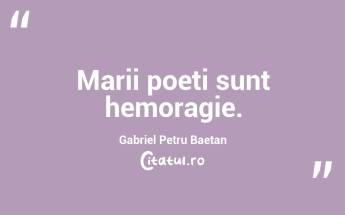 Marii poeți sunt hemoragie. Gabriel Petru Baetan ...