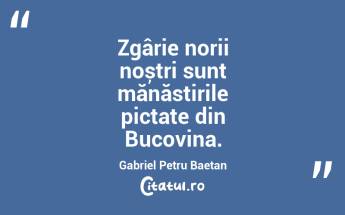 Zgârie norii noștri sunt mănăstirile pictate din Bucovina. Gabriel Petru Baetan...