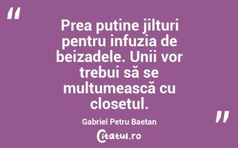 Prea puține jilțuri pentru infuzia de beizadele. Unii vor trebui să se mulțumească cu closetul. Gabriel Petru Baetan...