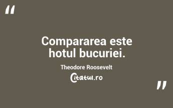 Compararea este hoțul bucuriei. Theodore Roosevelt...