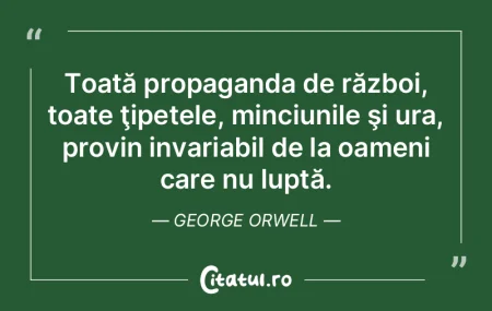 Toată propaganda de război, toate ţip...