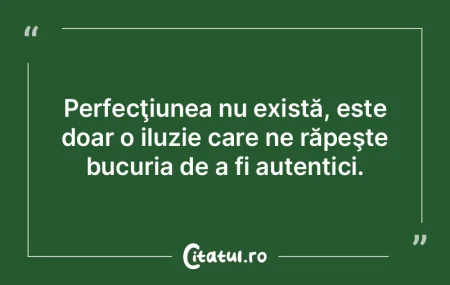 Perfecţiunea nu există, este doar o il...