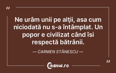 Ne urâm unii pe alţii, așa cum niciod...