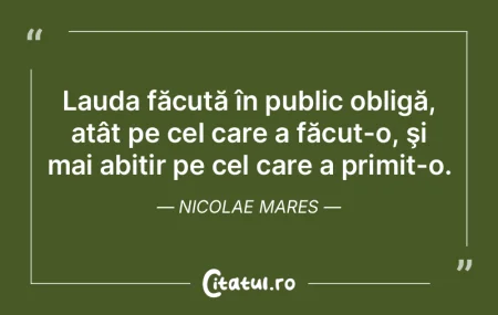 Lauda făcută în public obligă, atât... Lauda făcută în public obligă, atât...
