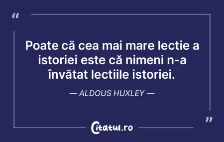 Poate că cea mai mare lecție a istorie... Poate că cea mai mare lecție a istorie...