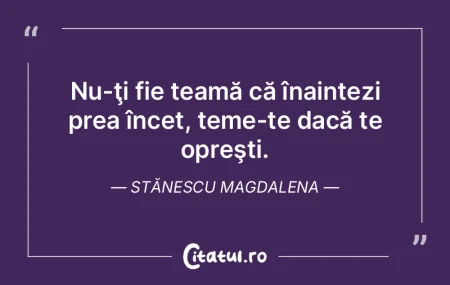 Nu-ţi fie teamă că înaintezi prea î... Nu-ţi fie teamă că înaintezi prea î...