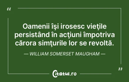 Oamenii îşi irosesc vieţile persistâ...